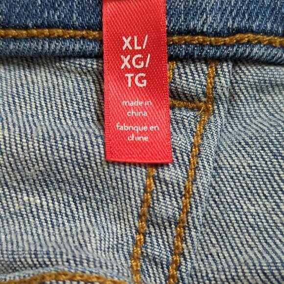 Spanx Jeans Women's Extra Large Blue Denim Pull On Straight Leg Stretch -lp - Picture 5 of 15